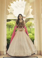 Fashionable Georgette Lehenga Choli in Beige